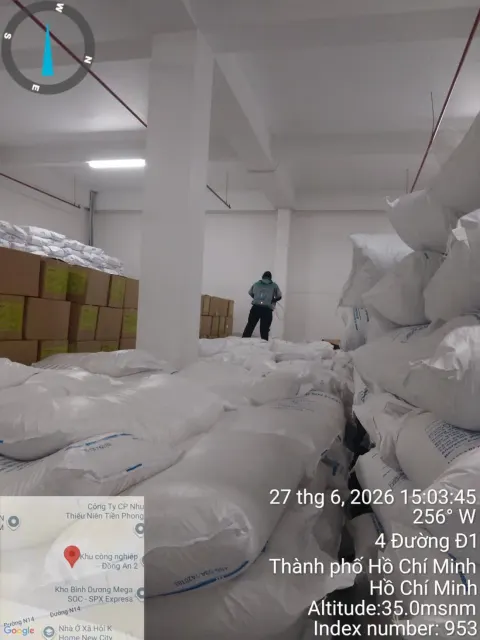 Xử lý khu vực xếp bao tải trong kho nguyên liệu tại nhà máy và kho xưởng