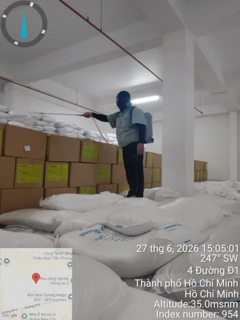 Phun sương xử lý toàn bộ thể tích kho trước khi nhập hàng tại nhà máy và kho xưởng
