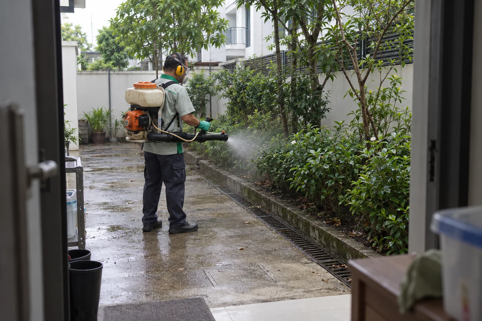 Một lượt phun muỗi tại nhà gồm những việc gì?